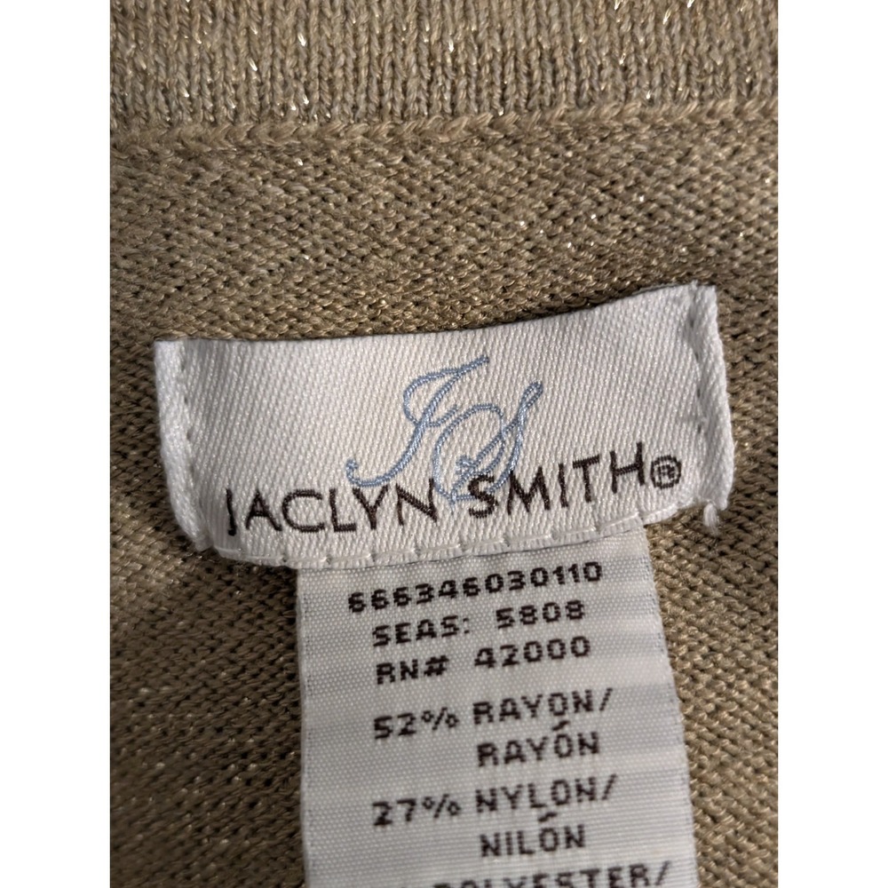 NWT Vintage Jaclyn Smith Gold Shimmer Hand Beaded Cardigan Sweater Size XL - Picture 9 of 13